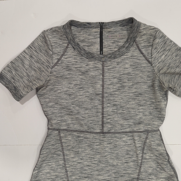 Athleta En Route Ponte Gray Knit Shortsleeve Dress - Women's Medium Casual Comfy - Picture 4 of 16